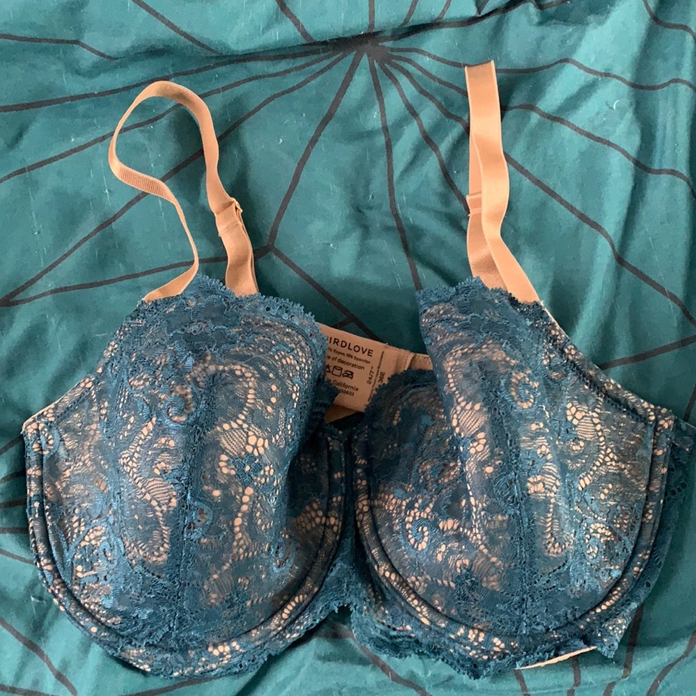 EUC - 36E Thirdlove Peacock Blue Lace Underwire Bra